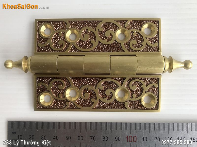 Bản lề l&aacute; đồng hoa d&acirc;y loại 10 cm -1