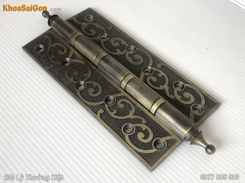 Bản lề l&aacute; đồng m&agrave;u r&ecirc;u giả cổ -1