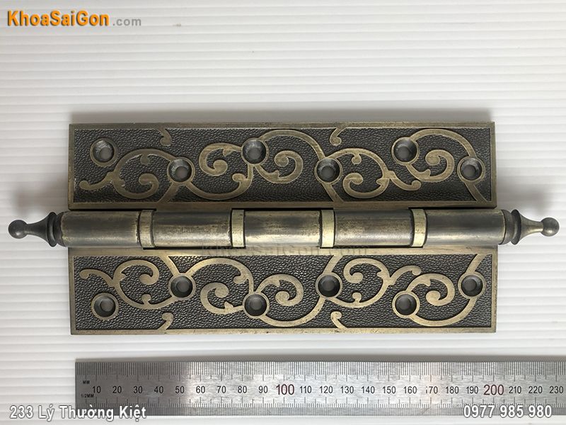 Bản lề l&aacute; đồng m&agrave;u r&ecirc;u giả cổ -3