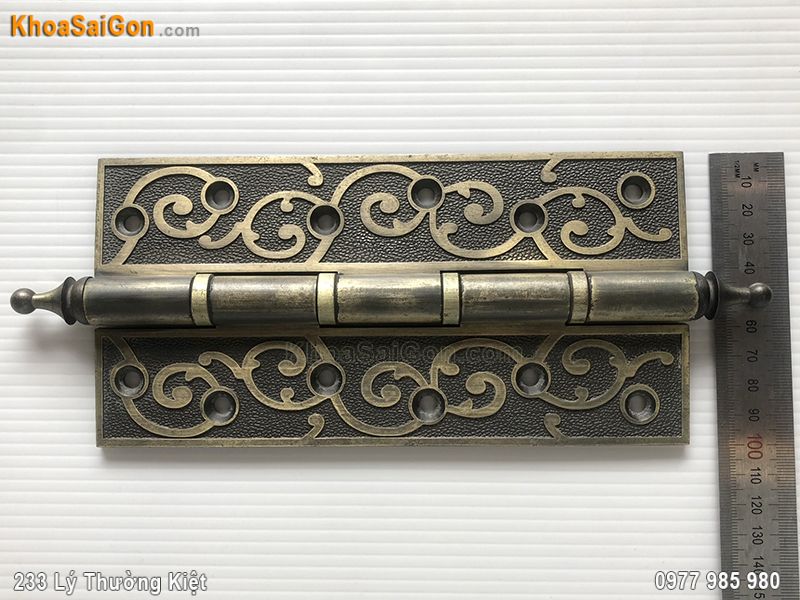 Bản lề l&aacute; đồng m&agrave;u r&ecirc;u giả cổ -4