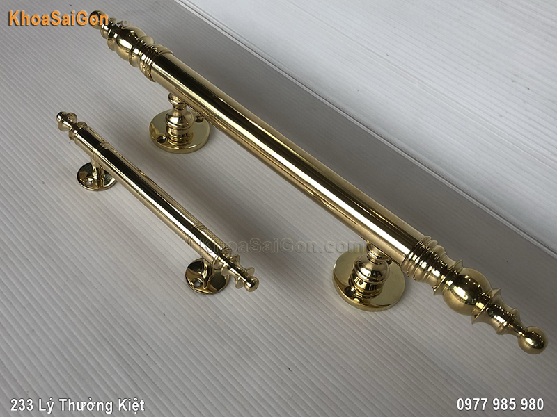 Tay nắm bằng đồng kiểu c&agrave;nh tr&uacute;c -1