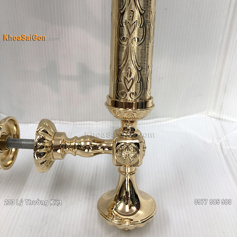Tay nắm cửa bằng đồng mạ v&agrave;ng -4
