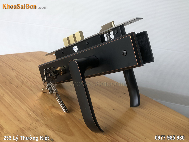 Kh&oacute;a tay nắm cửa m&agrave;u đen TNSS8510-ABC -7