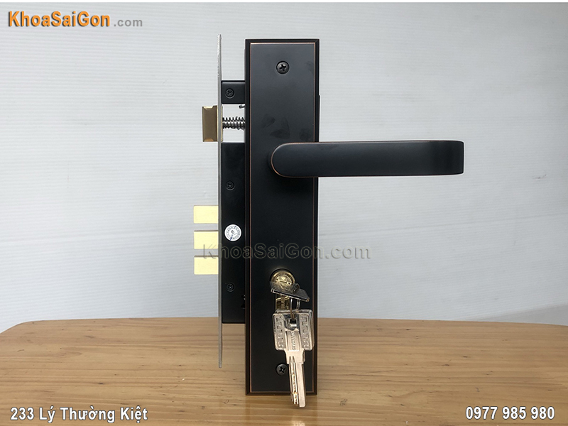 Kh&oacute;a tay nắm cửa m&agrave;u đen TNSS8510-ABC -8